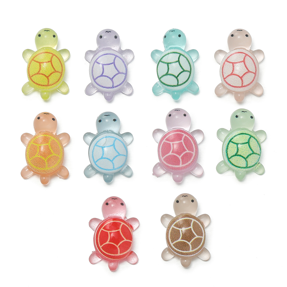 Resin Art Keychain - 10pcs/lot Mini Resin Sea Turtles Glow