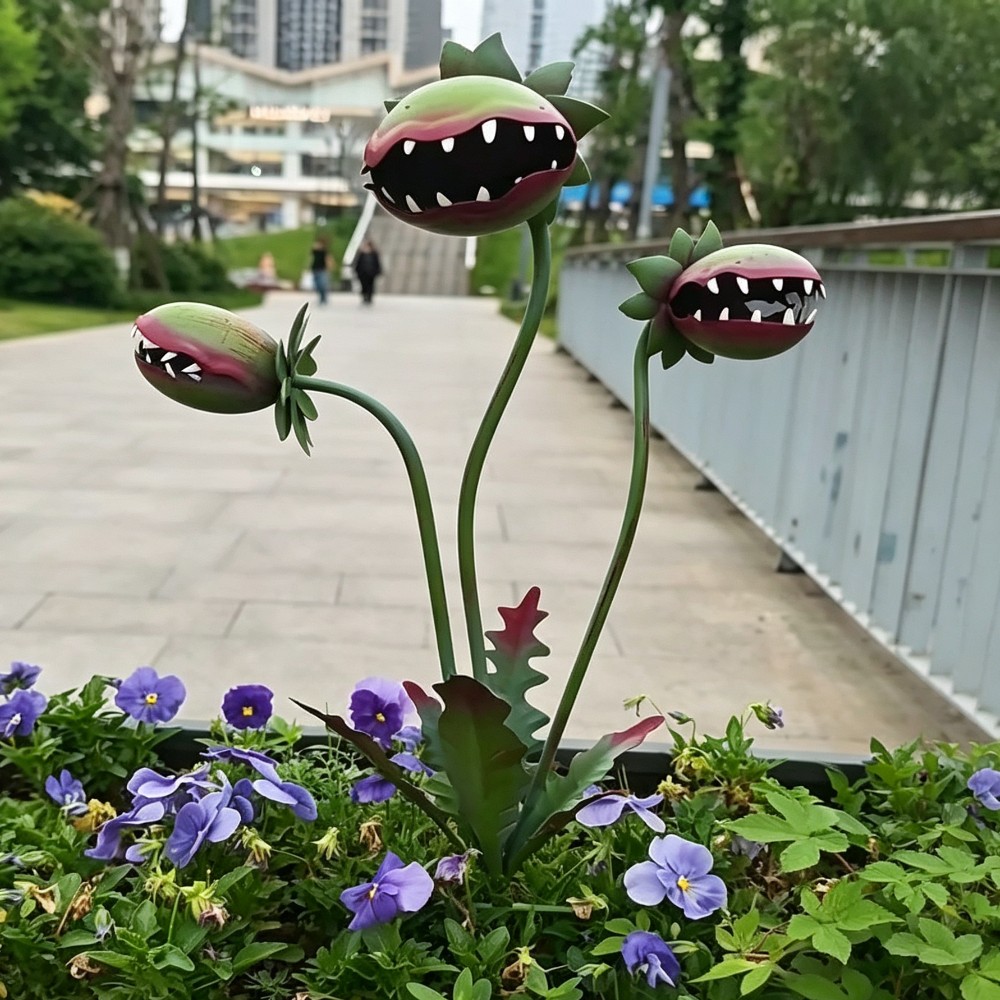 Resin Art Design - Carnivorous Flower Garden Stake 25 Inch