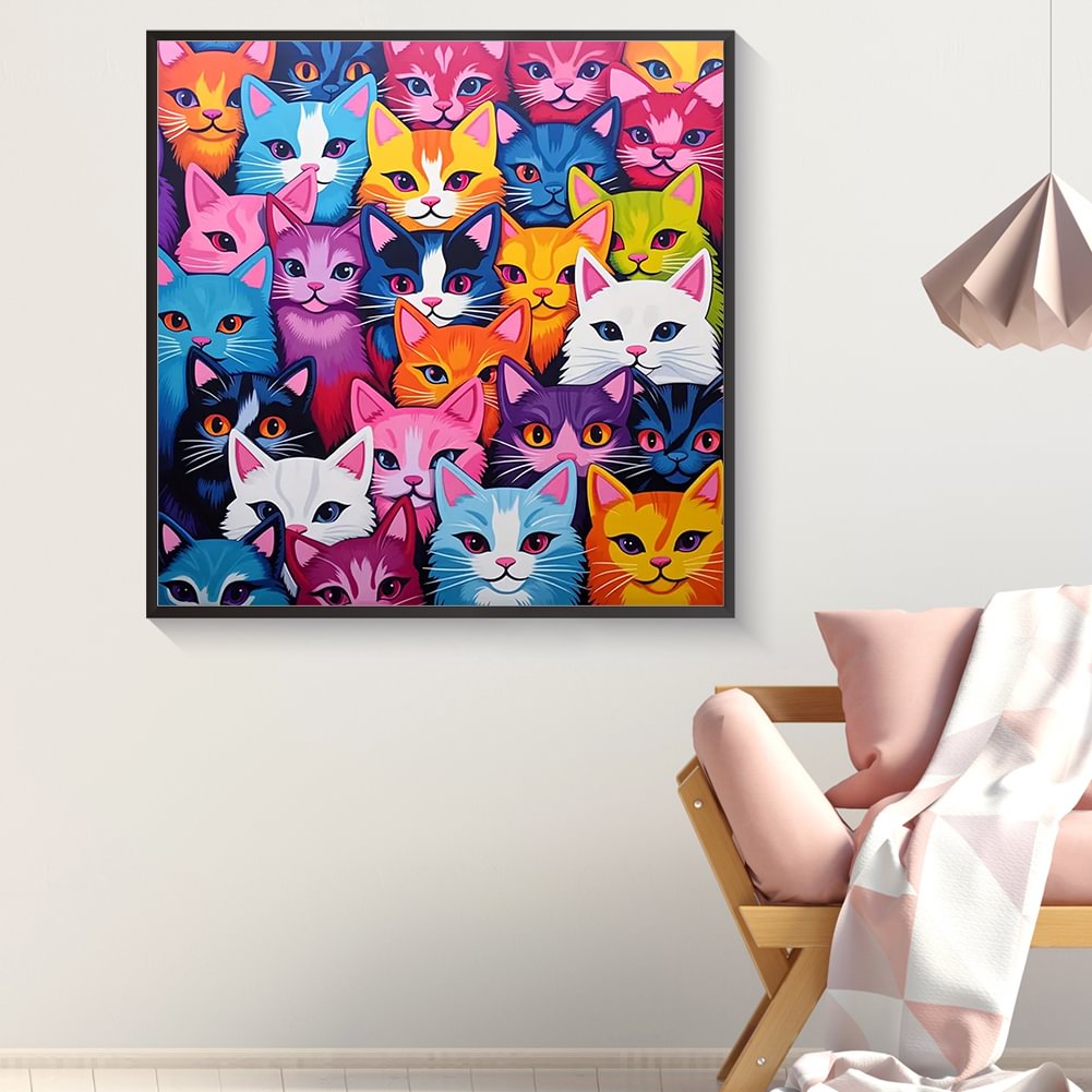 Resin Art Kits - Diamond Painting Family Colorful Baby Cat