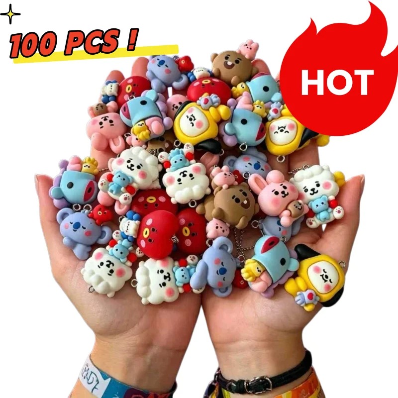 Resin Art Store - 7pcs BT21 Resin Cartoon Charm DIY