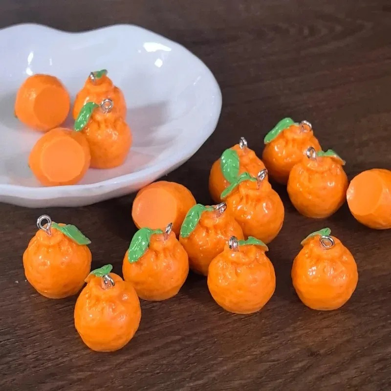 Resin Art Keychain - 10Pcs 3D Simulation Dekopon Mandarin Orange