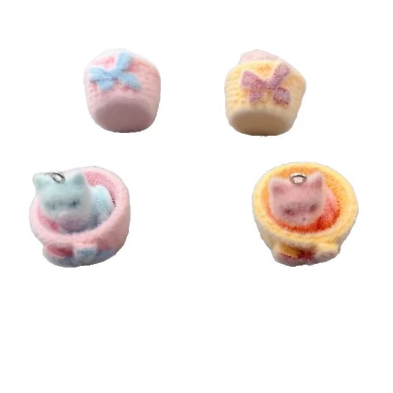 4pcs 3D plush resin cat pendan - Resin Art Store review and price