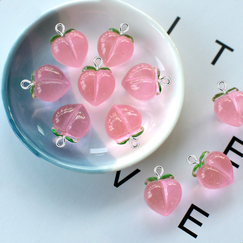10Pcs New Transparent Peach Fl - Resin Art Keychain review and price