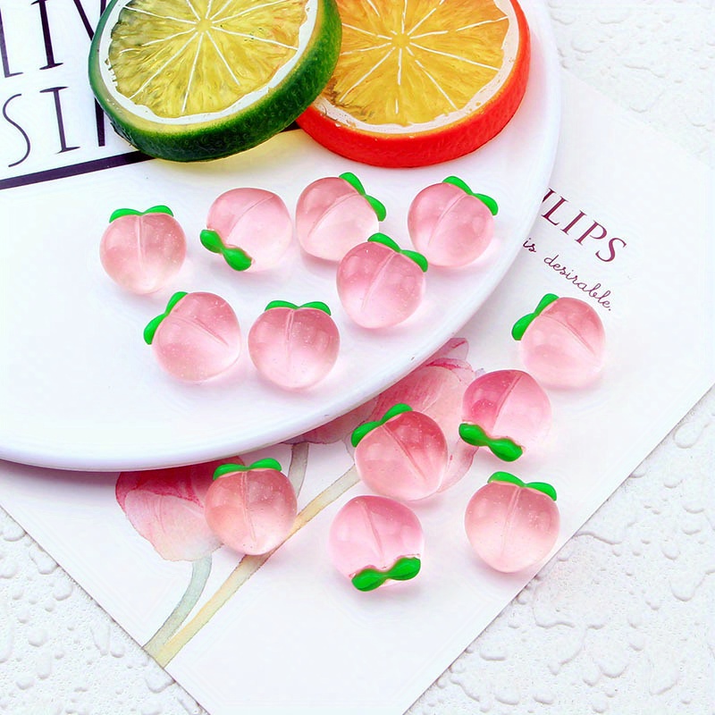 10Pcs New Transparent Peach Fl - Resin Art Keychain review and price