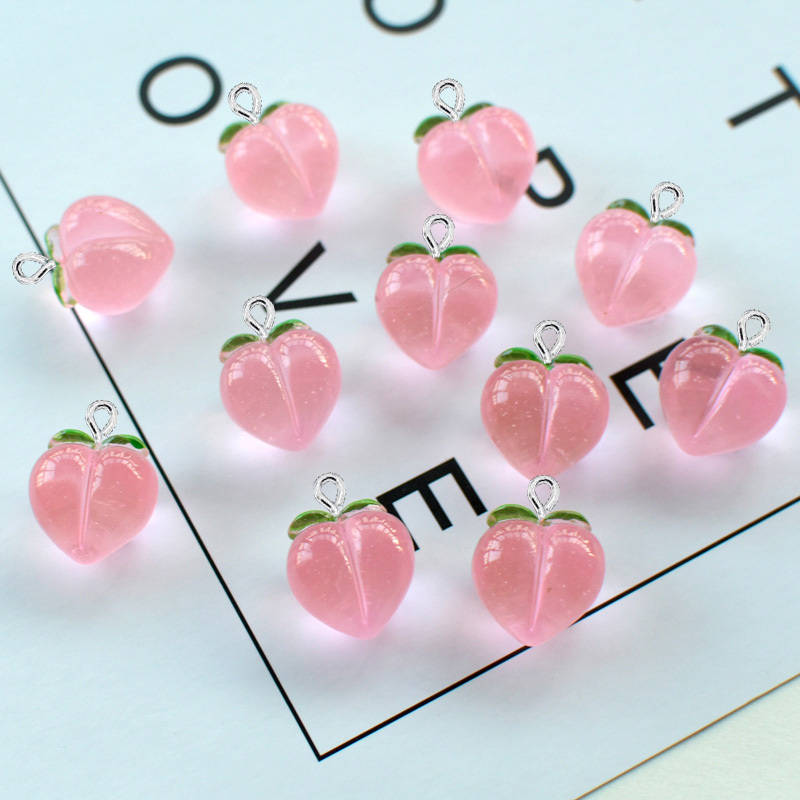 10Pcs New Transparent Peach Fl - Resin Art Keychain review and price