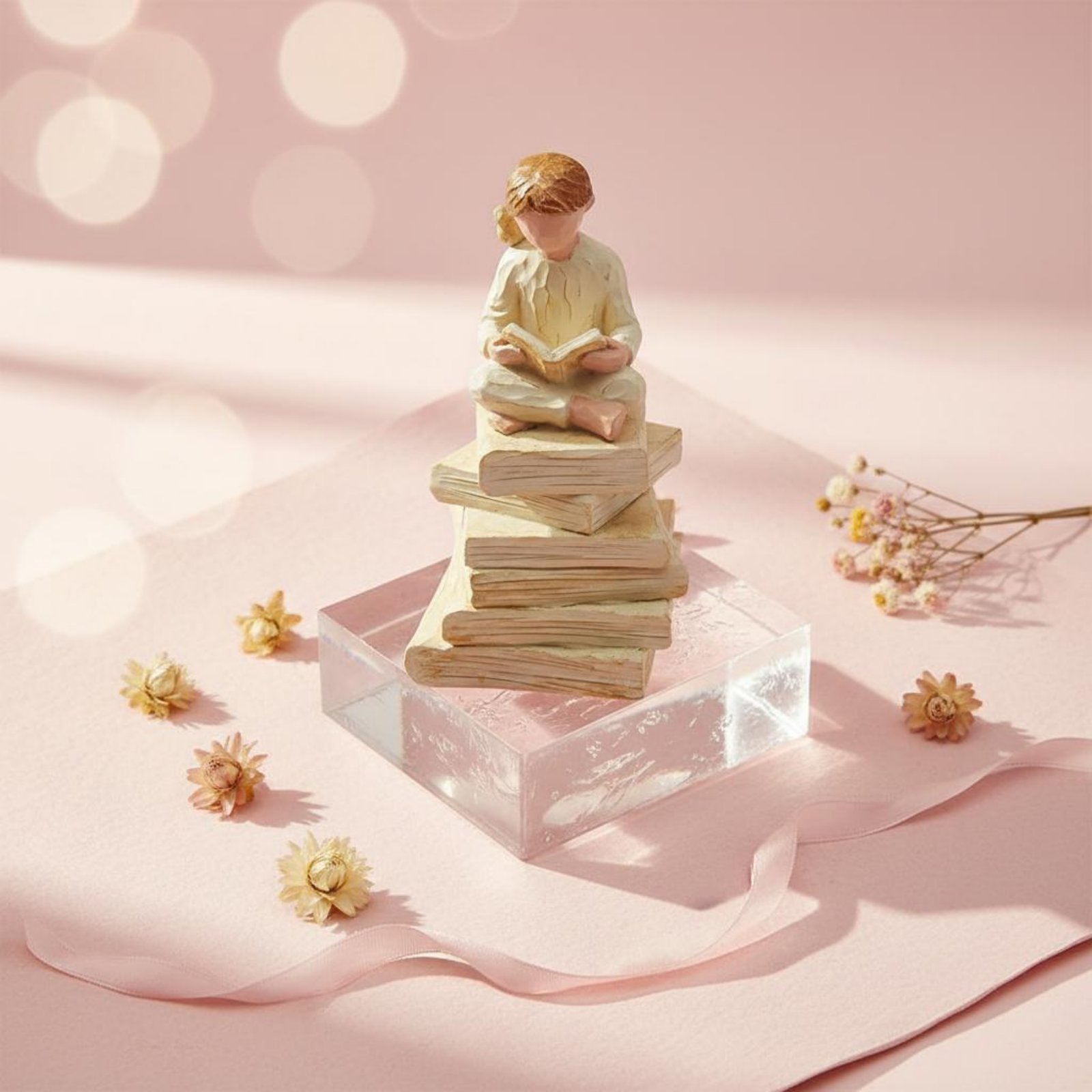 Girl on Books Statue Art Sculp - Resin Art Book review and price