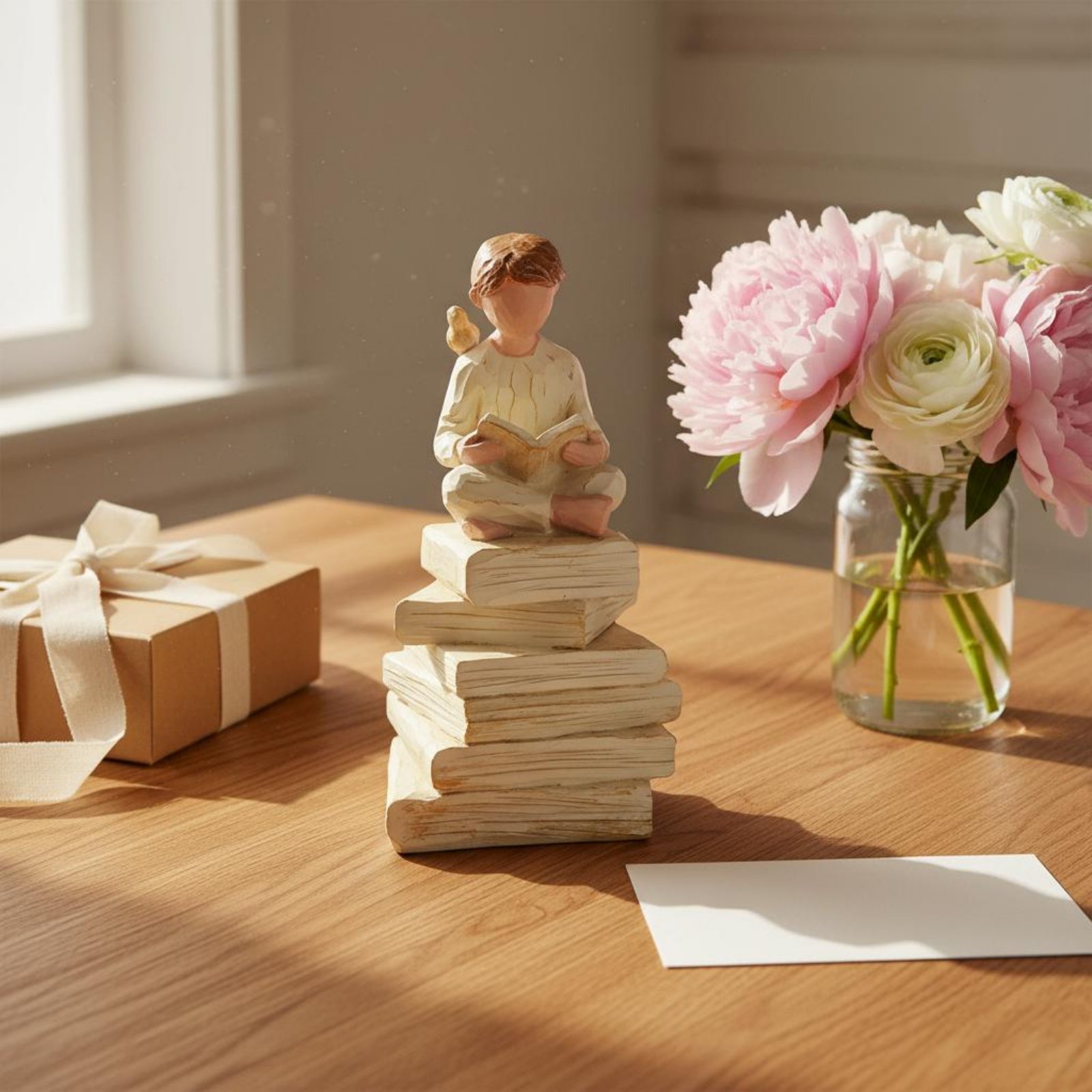 Girl on Books Statue Art Sculp - Resin Art Book review and price