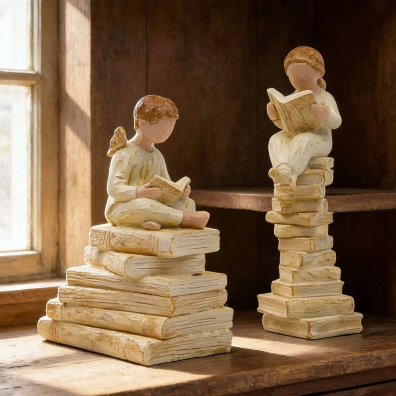 Girl on Books Statue Art Sculp - Resin Art Book review and price