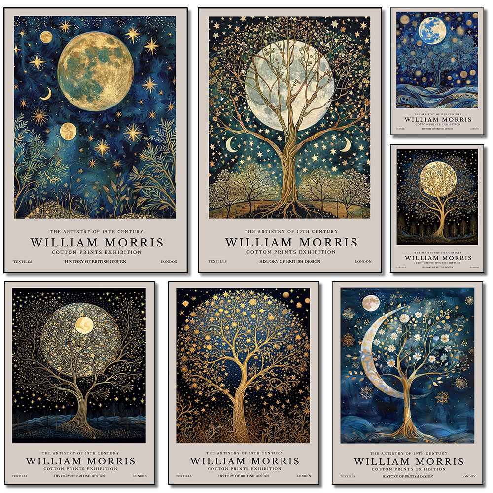 Retro William Morris Moon and  - Resin Art Studio review and price