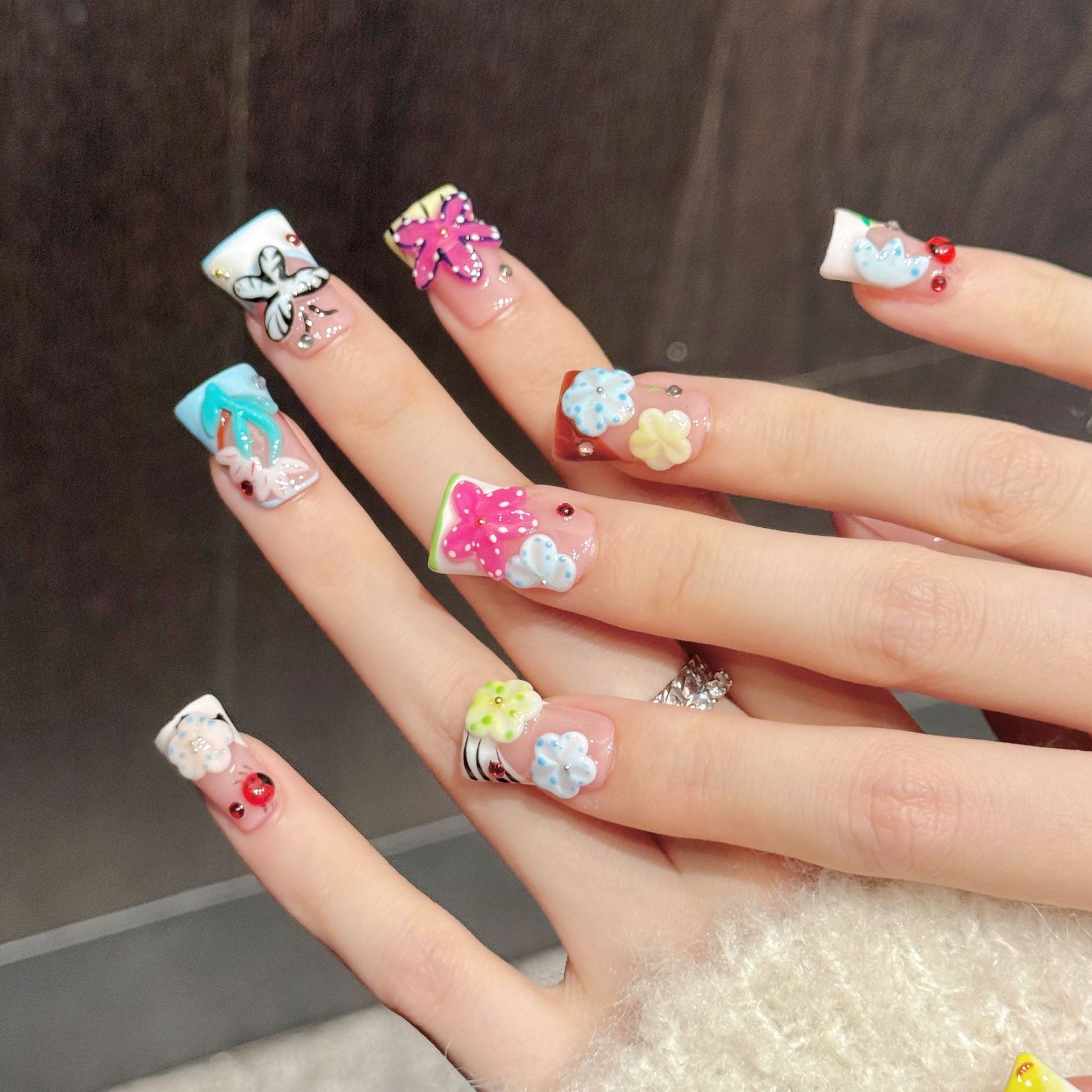10PCS Duck Handmade Press On N - Resin Art Flowers review and price