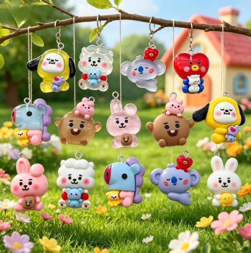 7pcs BT21 Resin Cartoon Charm  - Resin Art Store review and price