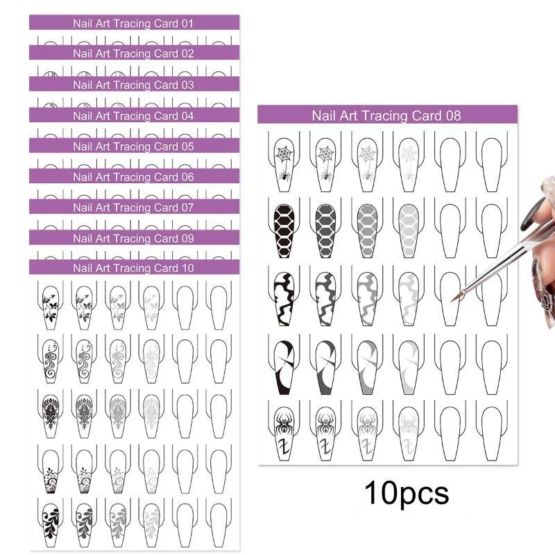 10pcs Nail Art Lines Practice  - Resin Art Book review and price
