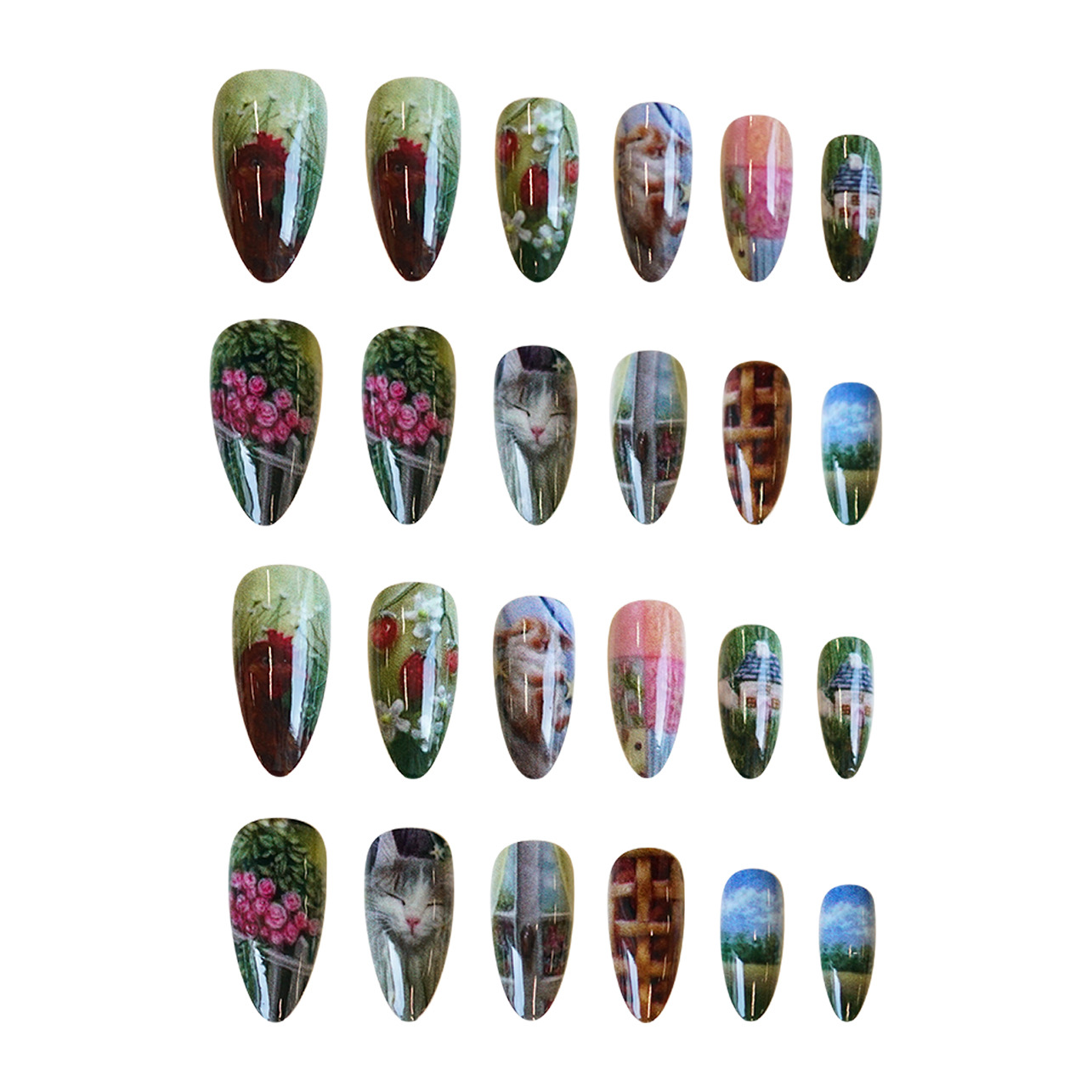 24pcs Pastoral Style Almond Pr - Resin Art Flowers review and price