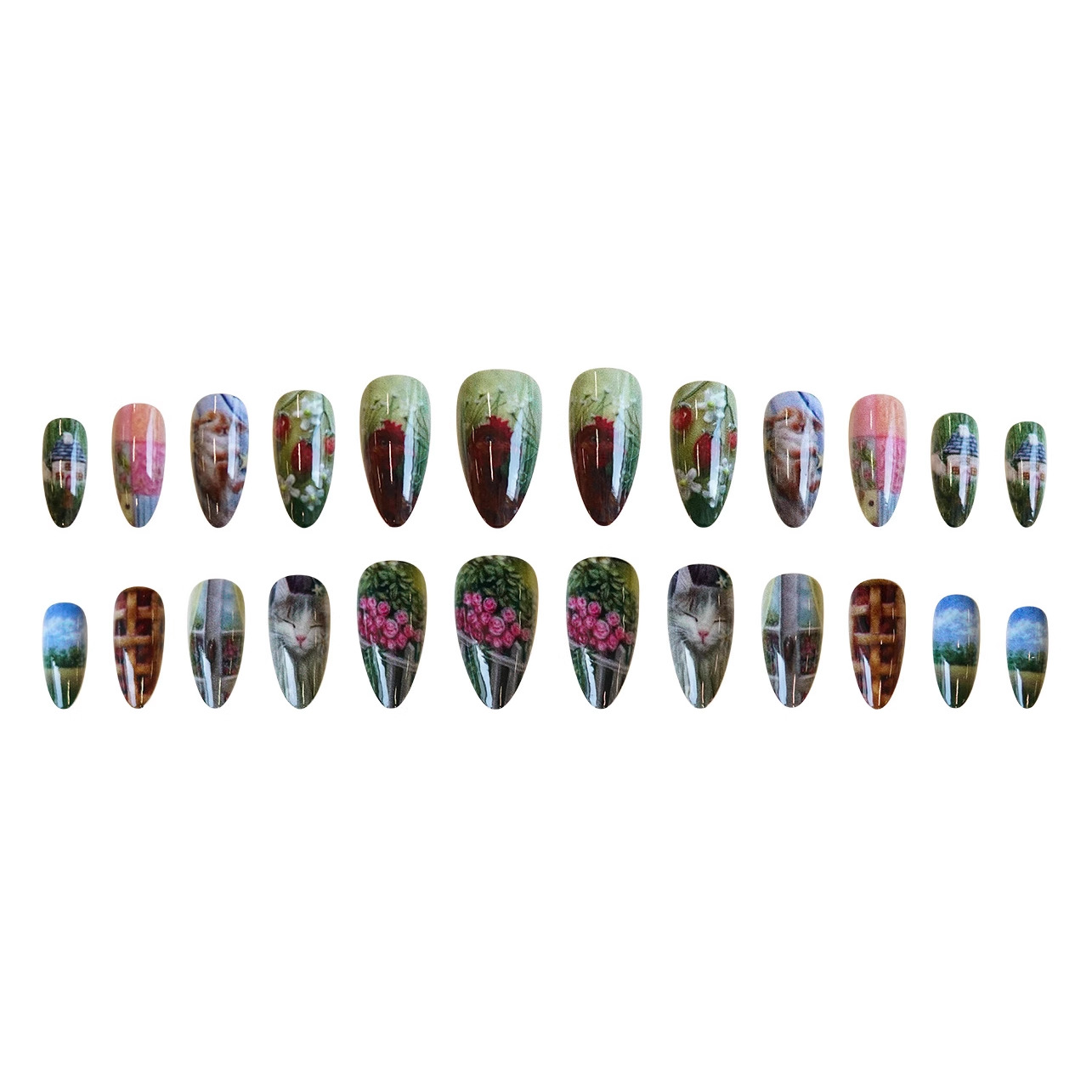 24pcs Pastoral Style Almond Pr - Resin Art Flowers review and price